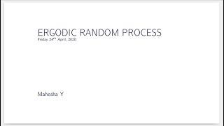 18EC44 ESLA Module 3- Ergodic Random Process