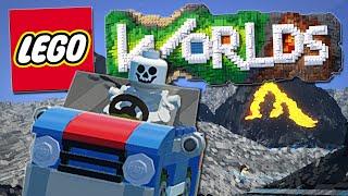 Lego Worlds | Skeletons, Bulldozers and EPIC Car Stunts!