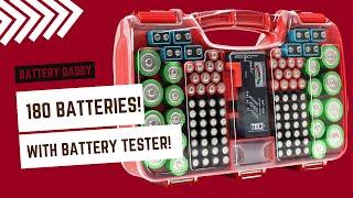 Battery Daddy! Stores 180 Batteries and Comes with a Battery Tester!