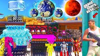 Franklin & Shinchan Playing Chupan Chupai With GIANT 3 HEADED EARTH MAN & AVENGERS IN GTA 5