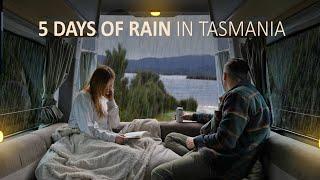 VAN CAMPING IN THE RAIN [ 5 days of Van Life in rainy Tasmania, ASMR ] SoC ep24