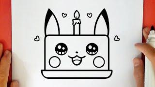 COMO DIBUJAR UNA TORTA DE PIKACHU KAWAII