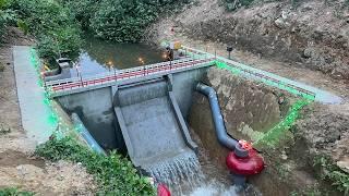 Construction of mini hydroelectric power plant with two Francis turbines