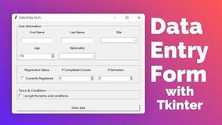 Tkinter Data Entry Form tutorial for beginners - Python GUI project [responsive layout]