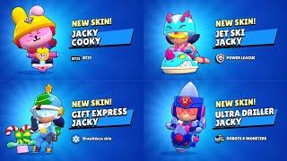 ALL JACKY SKINS UNLOCK ANIMATION | Brawl Stars