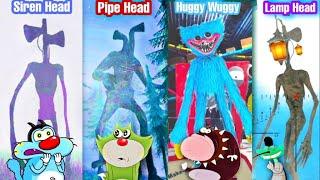 ‍PIPE HEAD vs LIGHT HEAD vs SIREN HEAD vs POPPY PLAYTIME Gameplay With Oggy Jack Bob and Lambu