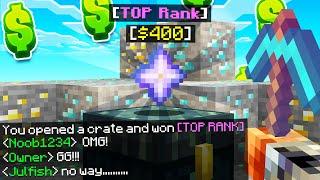 I won the TOP RANK ($400 USD) from a CRATE KEY... in Minecraft PRISONS