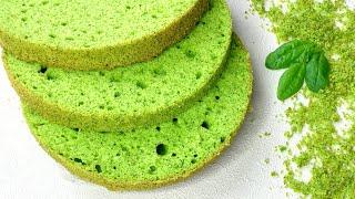 Emerald sponge cake without coloring for cakes, rolls or pastries