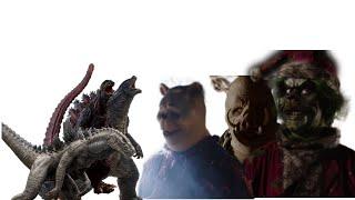 Godzilla, Shin Godzilla and Zilla vs Evil Pooh, Evil Grinch and Evil Piglet