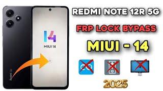 Redmi Note 12R Frp Lock Bypass (Miui-14) 2025/ All Redmi Google account bypass Without Pc