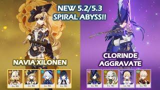 Navia Xilonen & Clorinde Aggravate 5.2 Spiral Abyss Floor 12 Genshin Impact