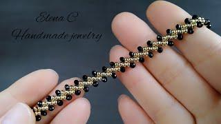 How To Make St Petersburg Beaded Chain Tutorial Петербургская цепочка из бисера МК Beaded Bracelet