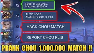 PRANK CHOU 1,000,000 MATCHES | Team Call Me HACKER - Mobile Legends