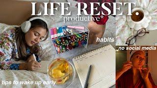 *intense* LIFE RESET | no social media, tips to get up early & be productive, life-changing habits.