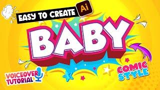 Create Modern Style 3D Text Effect in Illustrator - Baby Text Effect