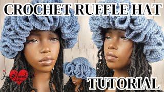 Crochet Ruffle Hat tutorial | Beginner Friendly