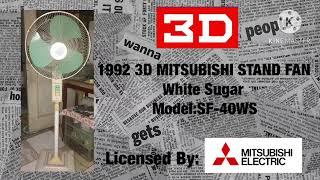 1992 3D Mitsubishi Stand Fan White Sugar Model:SF-40WS