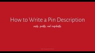 How to write a pin description