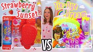 UNBOXING *STRAWBERRY SUNSET* BARBIE️ VS *TIE-DYE DREAM* BARBIE!!️(50+ MYSTERY SURPRISES!!🫢)