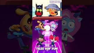 SHERIFF LABRADOR EXE vs SHERIFF PAPILLON vs DOBIE EXE X Coffin Dance Tiles Hop #shorts