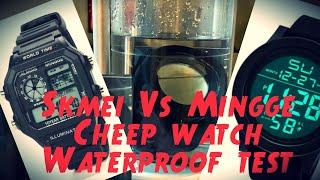 Water test, Skmei Vs Mingge cheep watches.