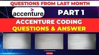 Most Asked Accenture Coding Questions from the Last Month  | Must-Know Problems for Placements