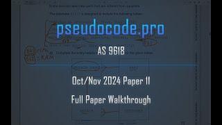 [Solved Past Paper] Oct/Nov 2024 Paper 11 | AS A-Level 9618