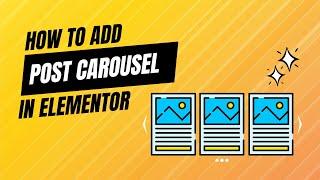 How to add a blog post carousel or slider in  Elementor WordPress using loop item