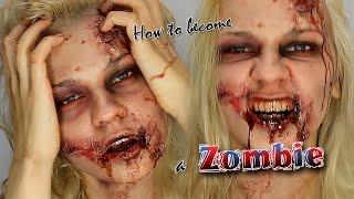 Макияж грим зомби Хэллоуин Epic bloody zombie makeup Halloween