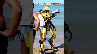 Anapa. Robot lifeguard on the beach in Anapa