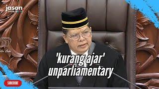 Perkataan 'kurang ajar' tidak dibenarkan digunakan dalam Dewan Rakyat - Speaker Johari