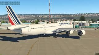 X Plane 11 Test complet A340 600  Toliss LFML  LFLL Autoland Hold et mise en sécurité