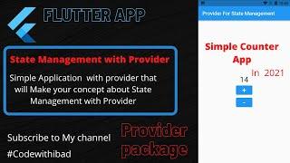 State Management with Provider || Simple  Counter App || Simple use of  Provider Package