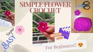 Simple flower crochet design for beginners/ Super easy and cute gift