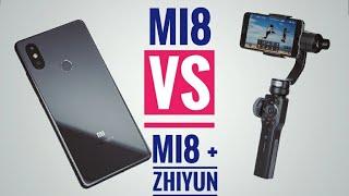 Xiaomi Mi 8 vs Mi 8 + zhiyun smooth 4. Stabilization Test