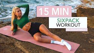 15 MIN SIXPACK WORKOUT - Beginner & Medium / for lower, upper & side abs