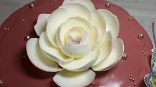 ШОКОЛАДНЫЙ ЦВЕТОК ДЛЯ УКРАШЕНИЯ ТОРТА\\CHOCOLATE FLOWER FOR CAKE DECORATION\\ПИОН