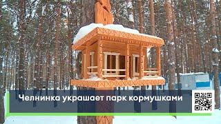 Челнинка украшает парк кормушками