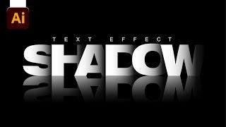 Overlapping Shadow Text Effect With Reflection in Adobe Illustrator | Typography | Adobe Illustrator