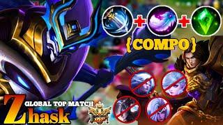 43 KILLS GAMEPLAY!! ZHASK NEW BUILD COMBO! ZHASK BEST BUILD EMBLEM 2023 MLBB