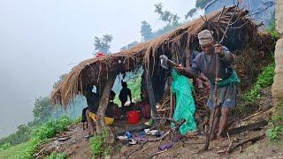 Beautiful Nepali Mountain Village Life of Nepal || Hari Rokaya Best Compilation Video || Rainy Day