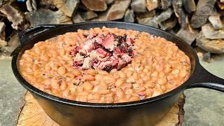 Smoked Brisket Pinto Beans - Texas BBQ Cowboy Burnt Ends Beans Recipe