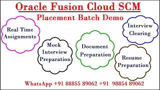 Oracle Fusion SCM Placement Batch | Real Time | Placement| Mock Interviews | Assignments | Placement