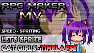 RPG Maker MV SpeedSpriting: Super Cute Kitty-Girl Sprite! TIMELAPSE