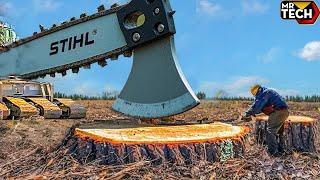 Extreme Dangerous Monster Stump Removal Excavator |  Fastest Stump Grinding Machine Wood Working #6