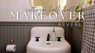 Cottage Half Bath Makeover  Wallpaper, Paint and Refinishing our Antique Sink!