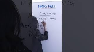 Coding Decoding Reasoning  || Maths Meet || #shorts #mathshorts #mathstrick #youtubeshort