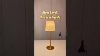 Mess Cord, that is a hassle.#BLUEYEcordlesstablelamp #TenantTips #RentalSpaceDecor #RenterLifestyle