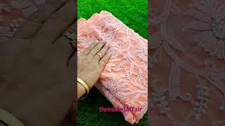 full embroidered chikankari saree