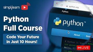  Python Full Course | Python Programming Training On LIVE | Python | 2024 | Simplilearn